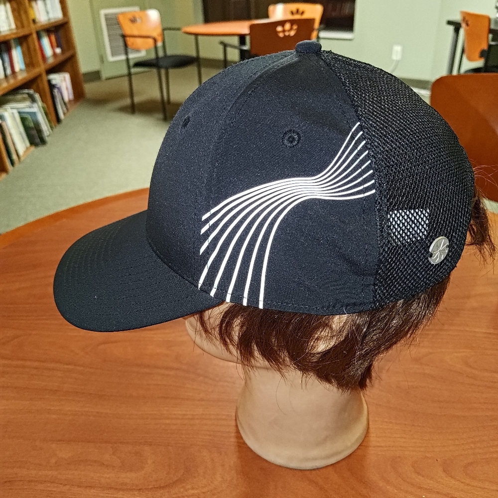 Athleta Performance Reflective Wavy Lines Strap-On Hat Cap Os View 4